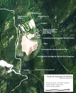 Projection du futur centre de stockage de déchets non dangereux (ISDND) et de déchets inertes (ISDI)