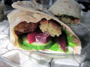 Pain libanais, vrais falafels