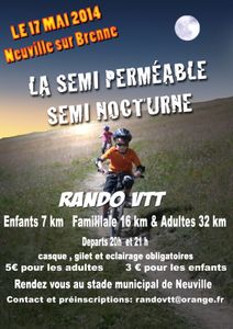 L'APE organise sa Rando VTT en Semi-Nocturne le 17 mai