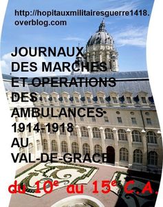 LES J.M.O. DES AMBULANCES (1914-1918), AU VAL-DE-GRACE (11e au 15e CA)