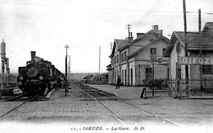 La gare de Dieuze d'où embarqua Gaston Riou...