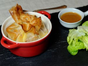 Croustillant d'andouille de bretagne, sauce au pommeau