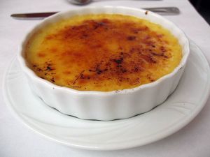 Creme brulée con chocolate blanco