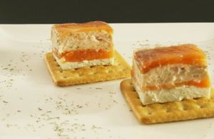 Milhojas de salmon ahumado