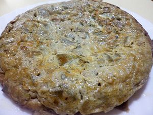 Tortilla de habas tiernas