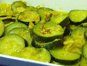 Calabacines al curry