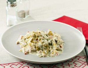 Judias verdes a la carbonara