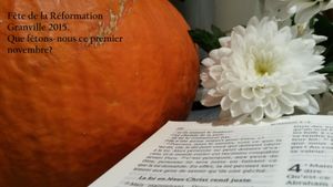 citrouille, chrysanthème et Bible