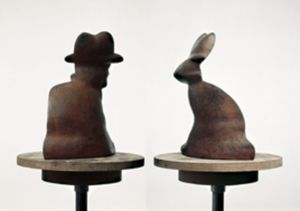 Markus Raetz, Metamorphose, Beuys 1990/91, Iron, 37 x 27 x 13 cm