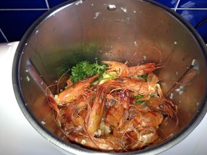Bisque de crustacés (crevette, écrevisse, homard) au Thermomix