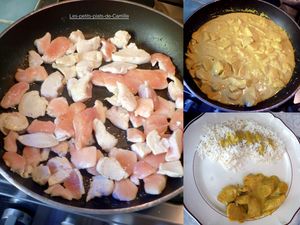 Poulet au curry et son riz blanc