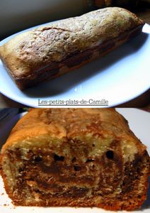 Gâteau marbré praliné vanille