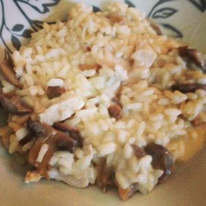 Risotto poulet,champignons