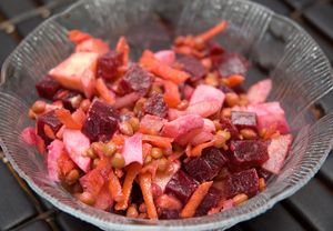 Salade de lentilles et crudités
