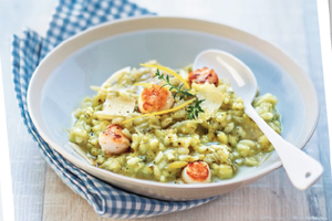Risotto vert aux pétoncles citronnés
