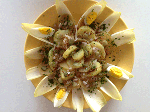 salade d'endives, pommes de terre et betteraves