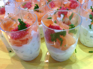 VERRINES TZAZIKI ET SAUMON FUME