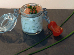 Tzatziki au saumon fumé en verrine