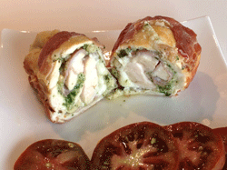 Ballotine de poulet au Pesto et jambon de Bayonne