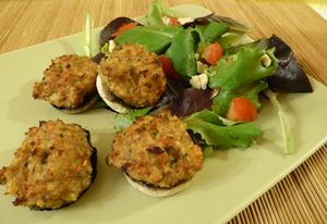Champignons farcis au jambon de Pays