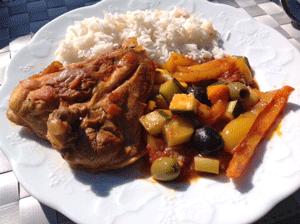Poulet Basquaise aux courgettes et riz Basmati