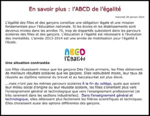 ABCD de l’Egalité : programme illégal ?