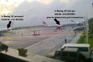 Moins un et le boeing 757 loué par Ali9 endeuillait le Gabon