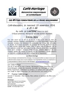Café-horloge du 19 novembre 2014 : Les mythes fondateurs de la franc-maçonnerie