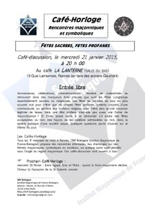 Café-horloge du 21 janvier 2015 : Fêtes Sacrées, fêtes profanes