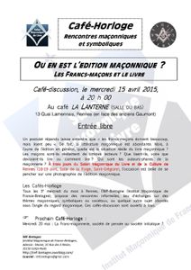 Café-horloge du 15 avril : Où en est l'édition maçonnique?