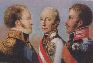 Frédéric-Guillaume III , François 1er,Alexandre 1er.