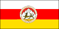 Drapeau d'Ossétie du Sud.