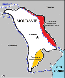 La Moldavie, entre sphère d'influence russe et voisin roumain.