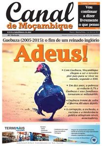 Une du journal Canal de Moçambique, le 1er avril.