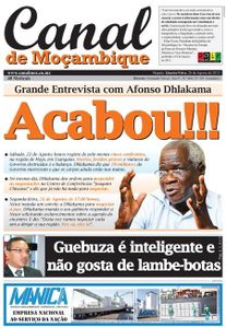 Une de Canal de Moçambique, le 26 août 2015.