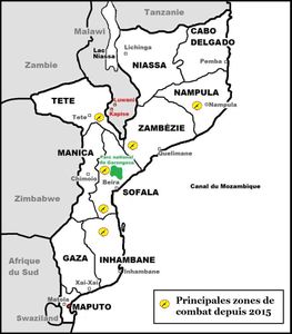 Zones touchées par la montée des violences depuis 2015.