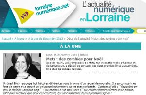 Les zombies d'Isabelle Haury à la Une de Lorraine Numérique !