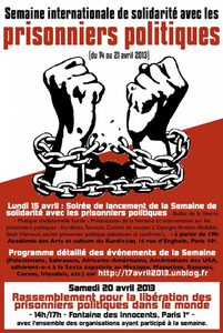 Paris, 10e : semaine internationale de solidarité avec les prisonniers politiques