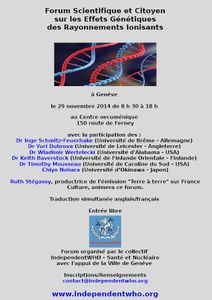 Forum scientifique et citoyen sur les effets génétiques des rayonnements ionisants