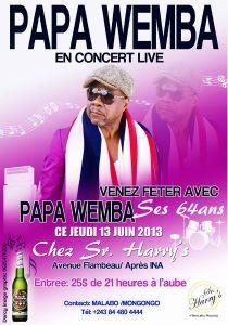 HOMAGE À PAPA WEMBA: IL FÊTE SES 64 ANS D'ÂGE CE JEUDI 13 JUILLET 2013.