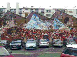 Mur du 74, rue du Bournard : la fresque