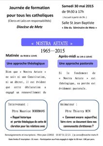 « NOSTRA AETATE » Journée de formation Samedi 30 mai 2015