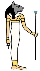 Bastet déesse de la musique à tête de chatte!