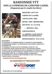 RANDONNEE VTT LAMOTHE-CASSEL le 03/08/14