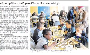 Un article de Ouest-France sur l'open Patrick Le Moy