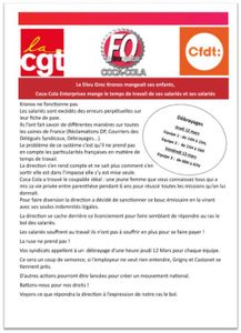 Le Dieu Grec Kronos mangeait ses enfants, Coca-Cola Enterprises mange le temps de travail de ses salariés et ses salariés