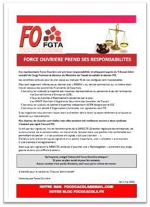 FORCE OUVRIERE COCA COLA PREND SES RESPONSABILITES