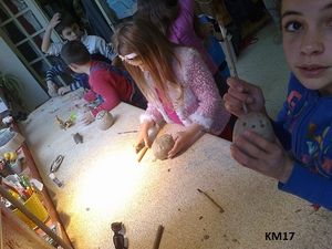 Sculpture enfants FL : les oeufs de pâques