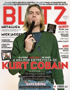 Kurt Cobain en une du magazine portugais Blitz