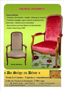 Fauteuil Voltaire VIII, Du Siège au Décor,Tapissier d'Ameublement